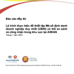 Lộ trình thực thi nhằm thiết lập Mã số định danh doanh nghiệp duy nhất (UBIN) thống nhất và được công nhận trong ASEAN